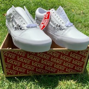 NIB Vans Chain Old Skool Platforms White 9.5